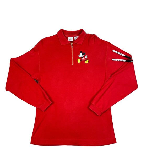 Walt Disney World Mickey Sweater Adult Small Red Sweatshirt - Picture 6 of 15